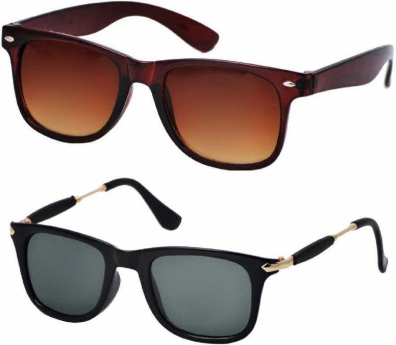 Polarized, UV Protection, Gradient Wayfarer Sunglasses (Free Size)  (For Men & Women, Black, Brown)