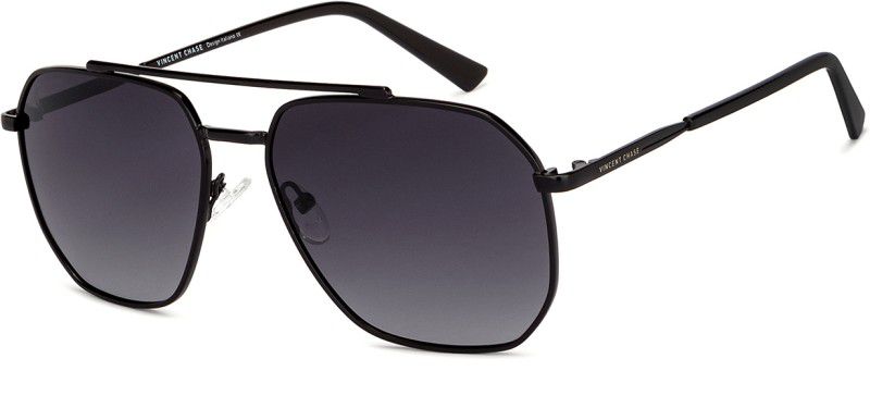 Polarized, UV Protection Rectangular Sunglasses (58)  (For Men & Women, Grey)