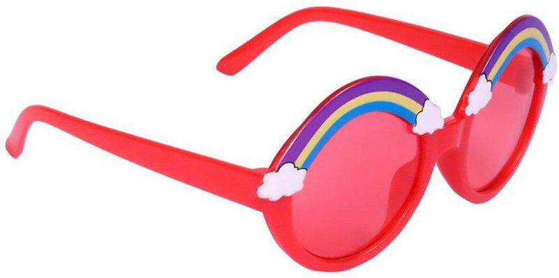 UV Protection Round Sunglasses (Free Size)  (For Girls, Red)