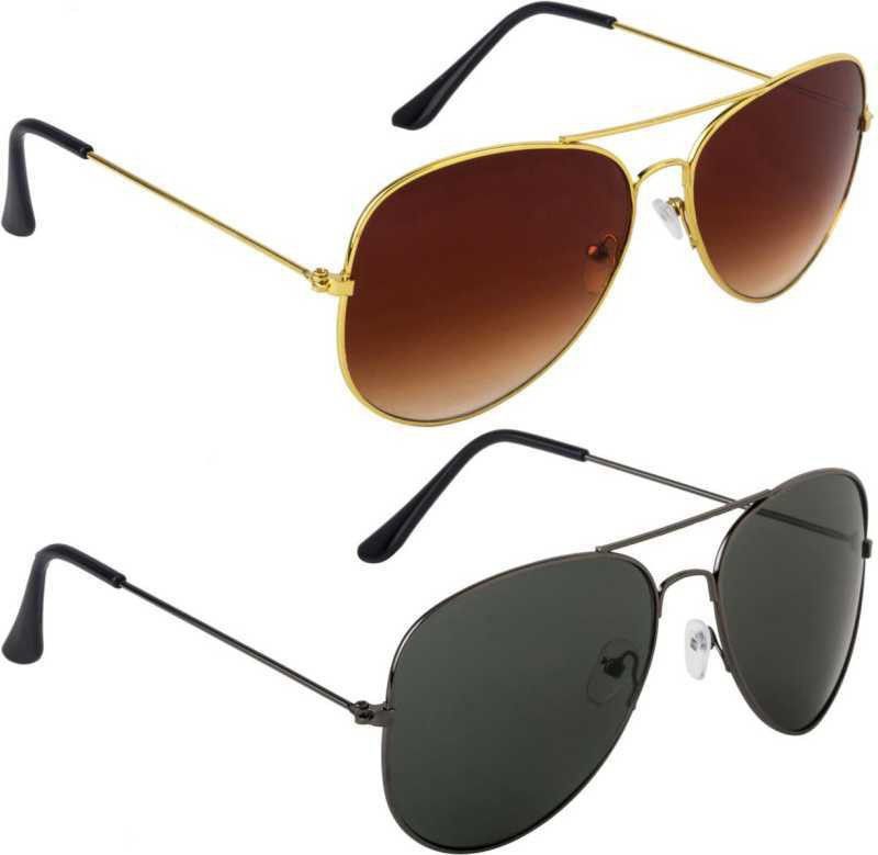 Aviator Sunglasses  (For Men & Women, Brown, Black)