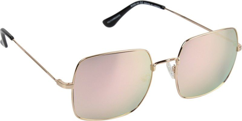 Mirrored Retro Square Sunglasses (55)  (For Women, Pink)