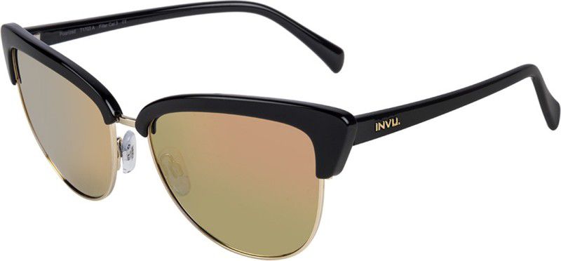 UV Protection, Gradient Clubmaster Sunglasses (57)  (For Women, Black)