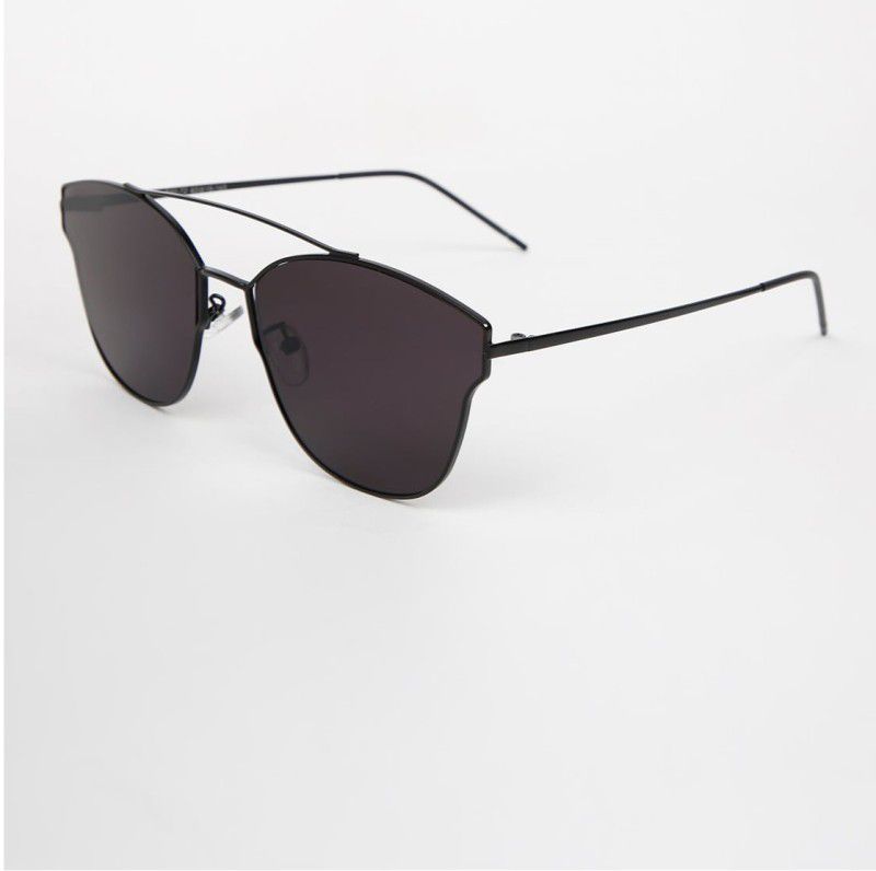 UV Protection Cat-eye Sunglasses (63)  (For Women, Black)