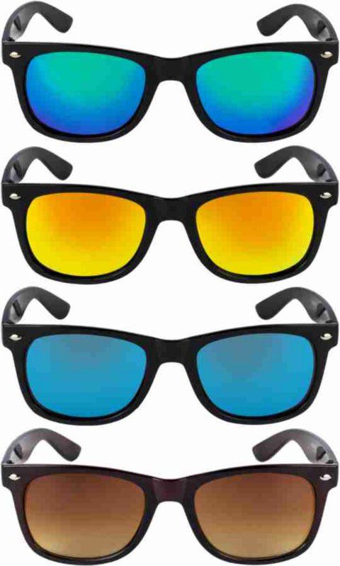 UV Protection, Gradient, Riding Glasses, Night Vision Wayfarer Sunglasses (Free Size)  (For Men, Brown, Green, Blue, Yellow)