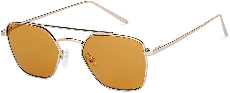 Polarized, UV Protection Retro Square Sunglasses (51)  (For Men & Women, Brown)
