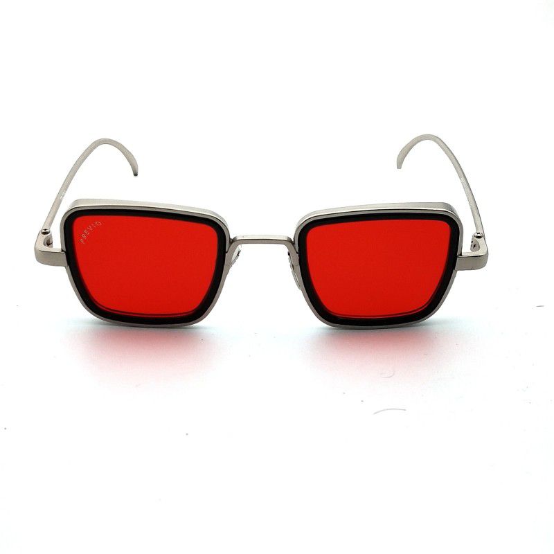 Mirrored, UV Protection, Gradient Rectangular Sunglasses (90)  (For Men, Red)
