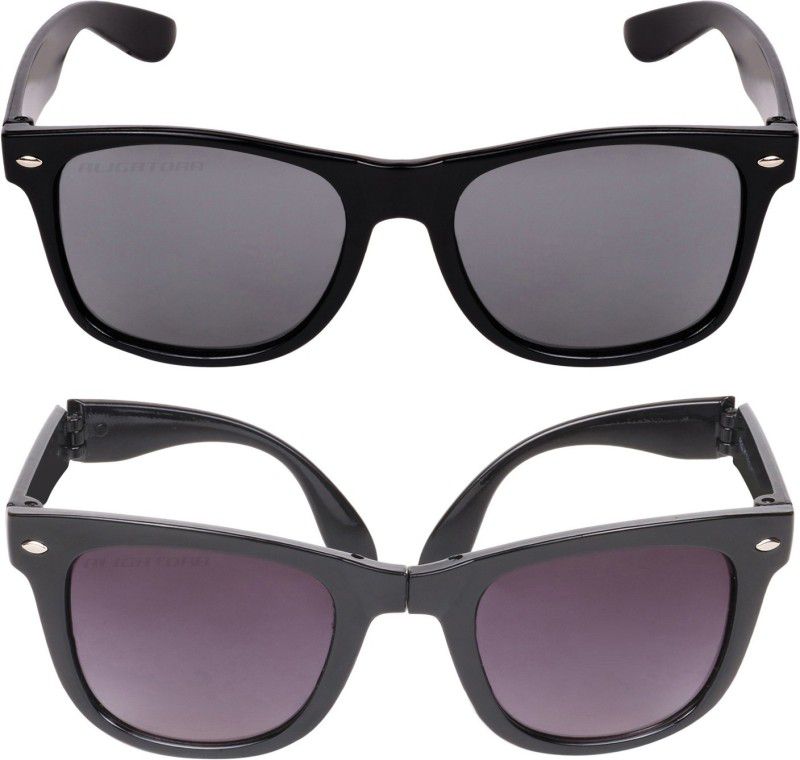 UV Protection Rectangular Sunglasses (57)  (For Men & Women, Black)