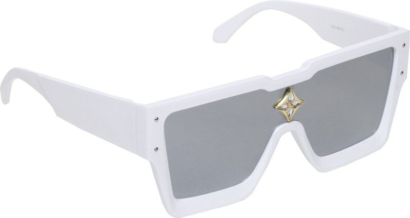 Riding Glasses, UV Protection Retro Square Sunglasses (43)  (For Boys & Girls, Silver)