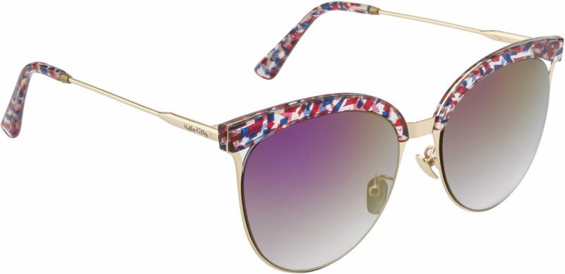 Mirrored Cat-eye Sunglasses (53)  (For Women, Grey, Violet)
