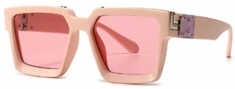 Polarized, UV Protection, Gradient Retro Square Sunglasses (Free Size)  (For Men & Women, Pink)