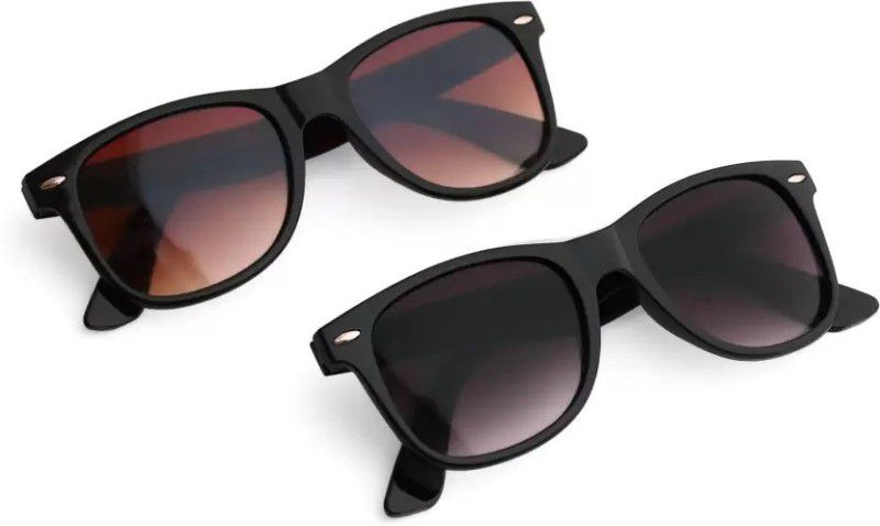 Wayfarer Sunglasses  (For Men & Women, Black, Brown)