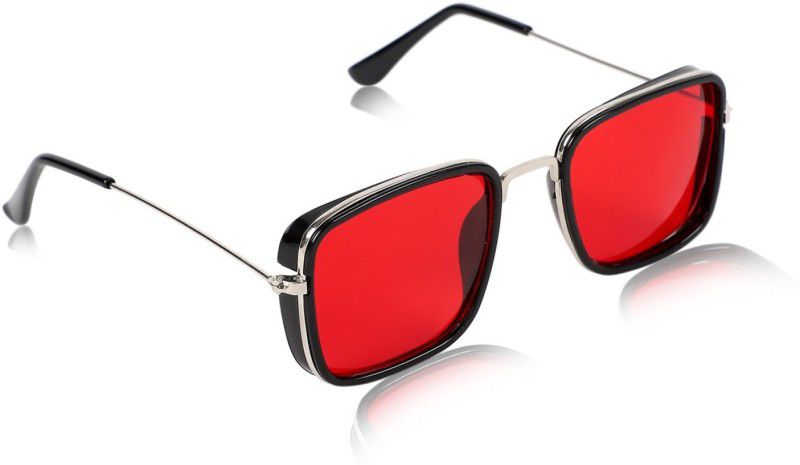 UV Protection, Riding Glasses Wayfarer, Retro Square, Aviator Sunglasses (43)  (For Men & Women, Red)