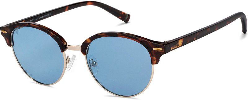 Polarized, UV Protection Clubmaster Sunglasses (51)  (For Men & Women, Blue)