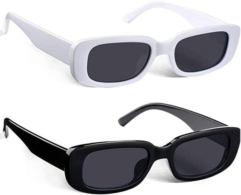 UV Protection Retro Square, Wayfarer Sunglasses (Free Size)  (For Men & Women, Clear, Black)
