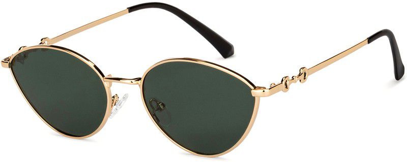 Polarized, UV Protection Cat-eye Sunglasses (56)  (For Men & Women, Green)