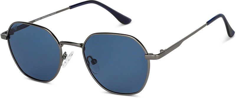 Polarized, UV Protection Rectangular Sunglasses (49)  (For Men & Women, Blue)