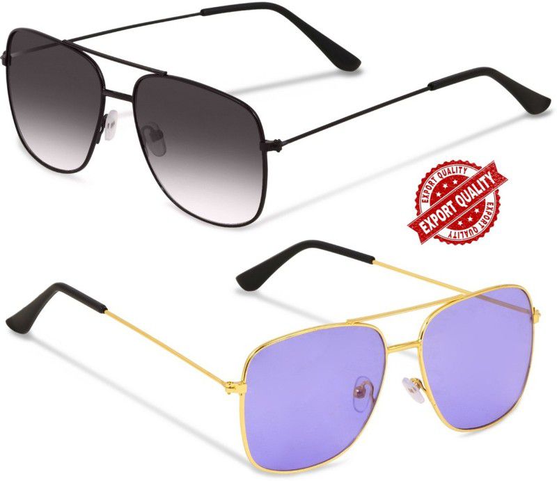 UV Protection Rectangular Sunglasses (45)  (For Men & Women, Violet)