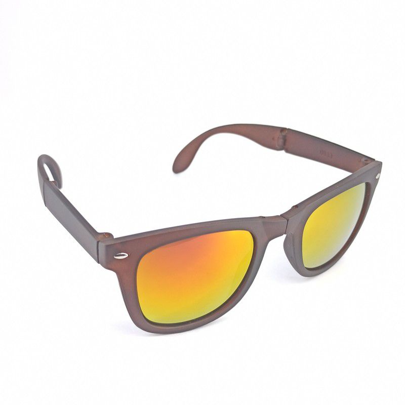 UV Protection, Mirrored Wayfarer Sunglasses (50)  (For Boys & Girls, Red)