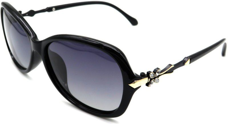 Polarized Butterfly Sunglasses (Free Size)  (For Women, Black)
