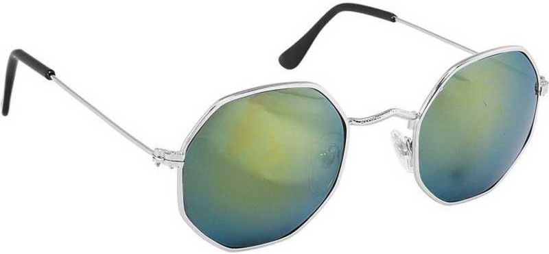 UV Protection Round Sunglasses (55)  (For Men & Women, Silver, Green)