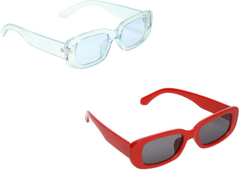 Night Vision, Riding Glasses Retro Square Sunglasses (44)  (For Men & Women, Blue, Black)