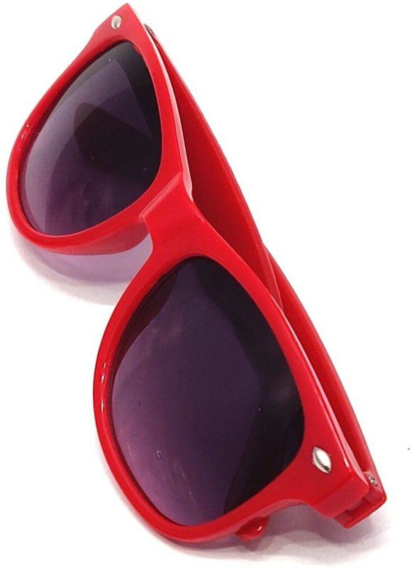 Gradient, Polarized, Riding Glasses, UV Protection Round Sunglasses (Free Size)  (For Boys & Girls, Red)