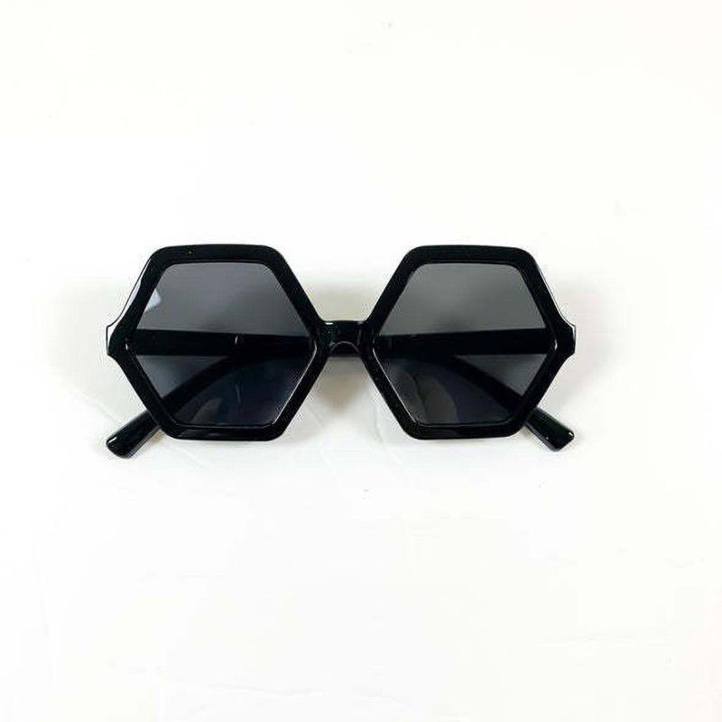 Gradient, Polarized, Riding Glasses, UV Protection Retro Square Sunglasses (Free Size)  (For Boys & Girls, Black)