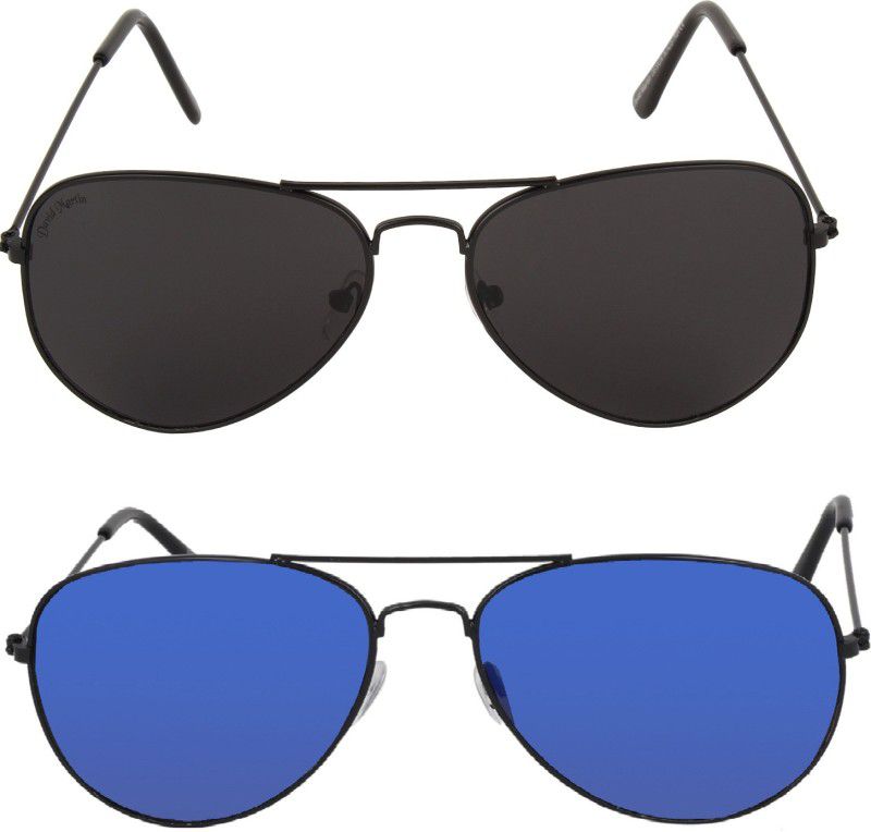 Aviator Sunglasses  (For Men & Women, Blue, Black)
