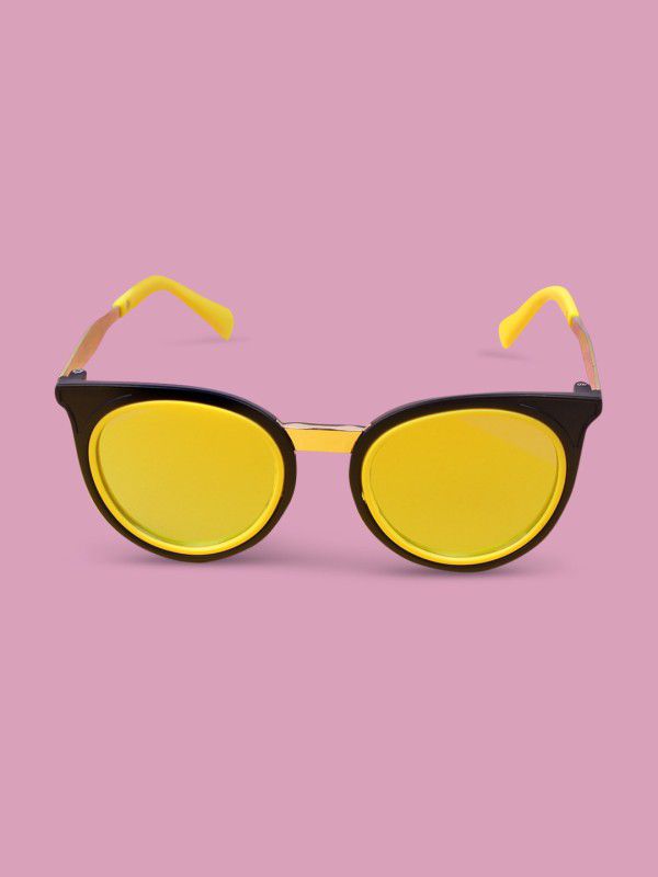 UV Protection Round Sunglasses (Free Size)  (For Boys & Girls, Yellow)