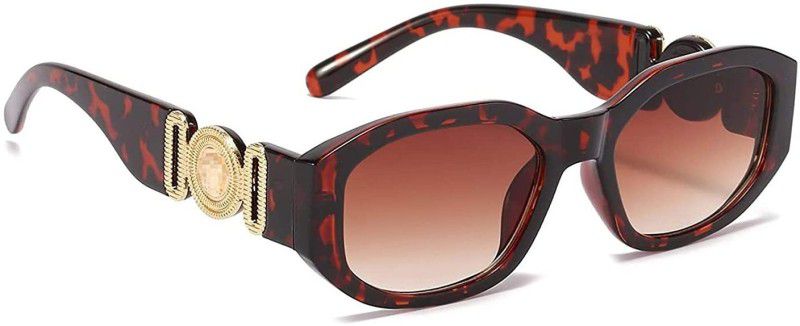 UV Protection Rectangular Sunglasses (55)  (For Men & Women, Golden, Brown)