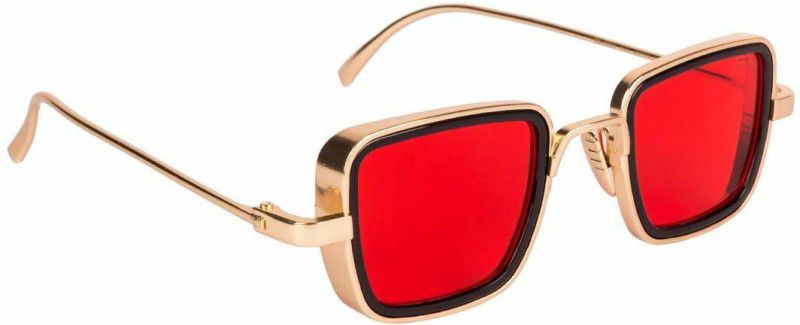 UV Protection Retro Square Sunglasses (55)  (For Men & Women, Red)