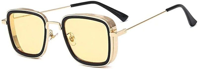 UV Protection, Gradient Retro Square Sunglasses (55)  (For Men & Women, Yellow)