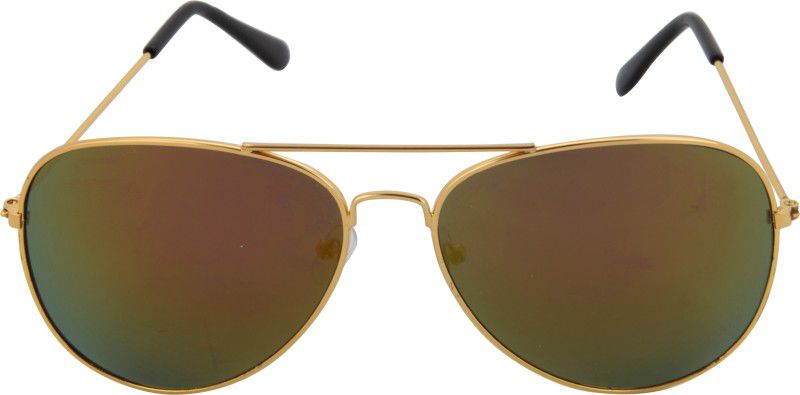 Mirrored Aviator Sunglasses (55)  (For Men & Women, Golden)