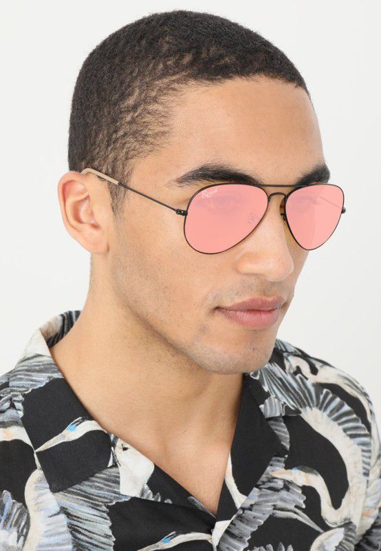 Toughened Glass Lens Aviator Sunglasses (Free Size)  (For Men & Women, Pink)