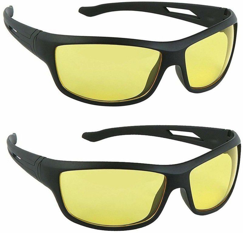 Polarized, UV Protection Wayfarer, Butterfly, Over-sized Sunglasses (28)  (For Men & Women, Yellow)