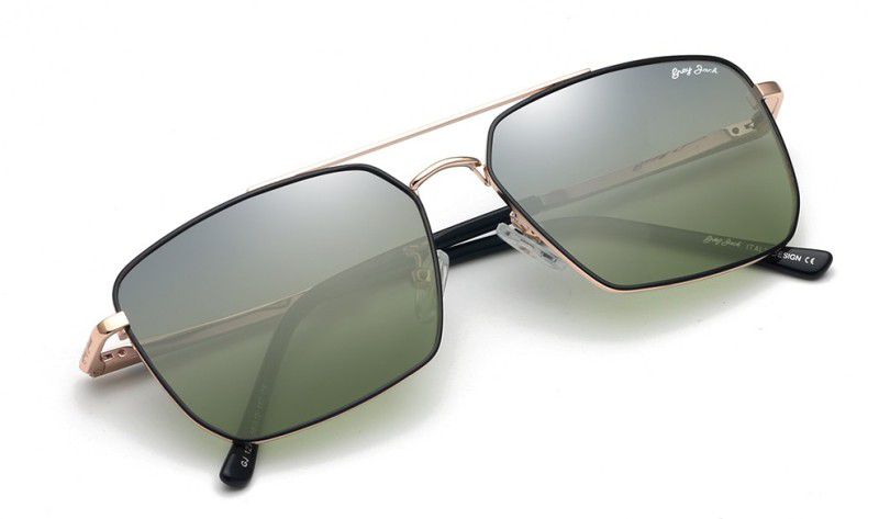 Polarized, Gradient Rectangular Sunglasses (57)  (For Men & Women, Green)