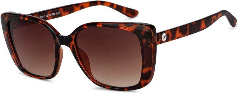 Polarized, UV Protection, Gradient Cat-eye Sunglasses (50)  (For Girls, Brown)