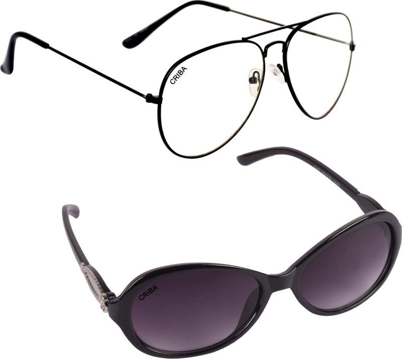 UV Protection Oval Sunglasses (57)  (For Men & Women, Grey)