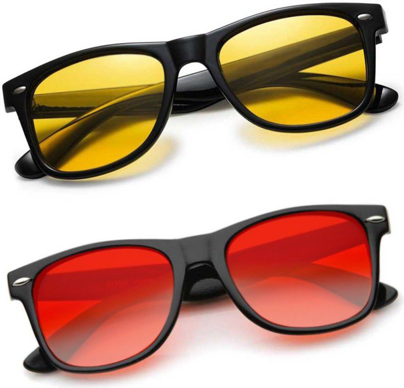 Wayfarer Sunglasses  (For Men & Women, Yellow, Red)