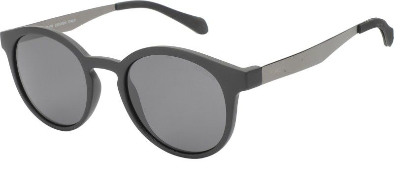 Polarized Round Sunglasses (Free Size)  (For Men, Black)
