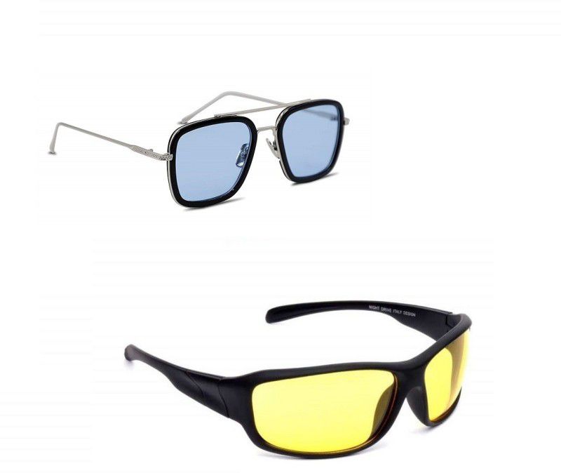 UV Protection Retro Square Sunglasses (65)  (For Men & Women, Multicolor)
