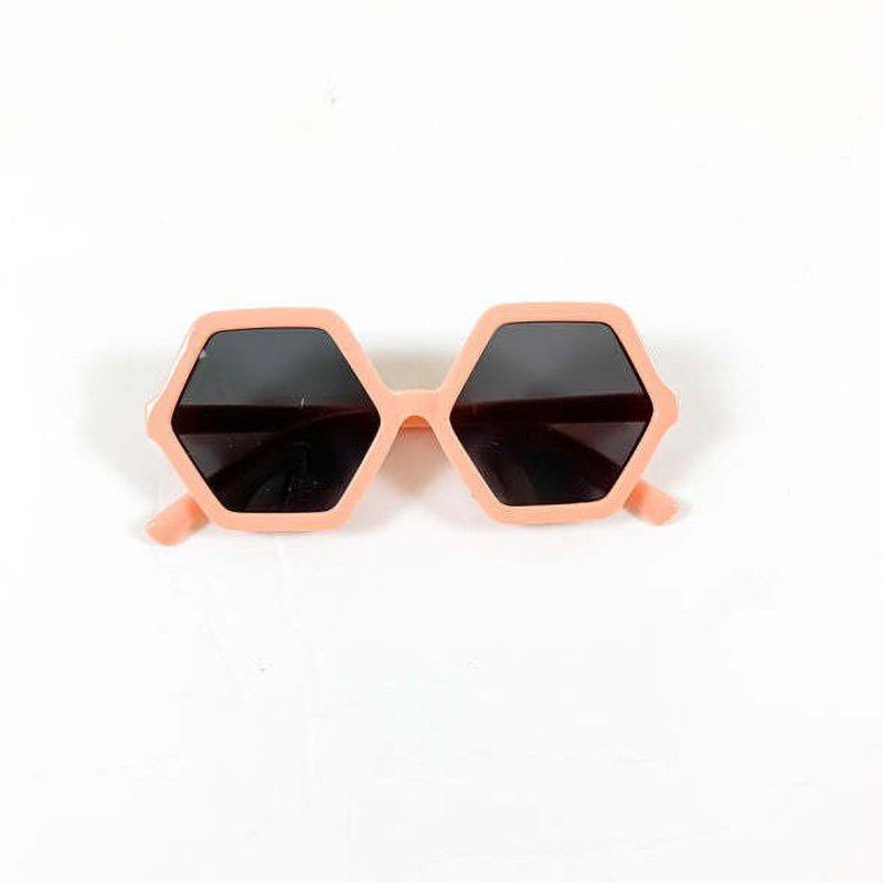 Gradient, Polarized, Riding Glasses, UV Protection Rectangular Sunglasses (Free Size)  (For Boys & Girls, Pink)