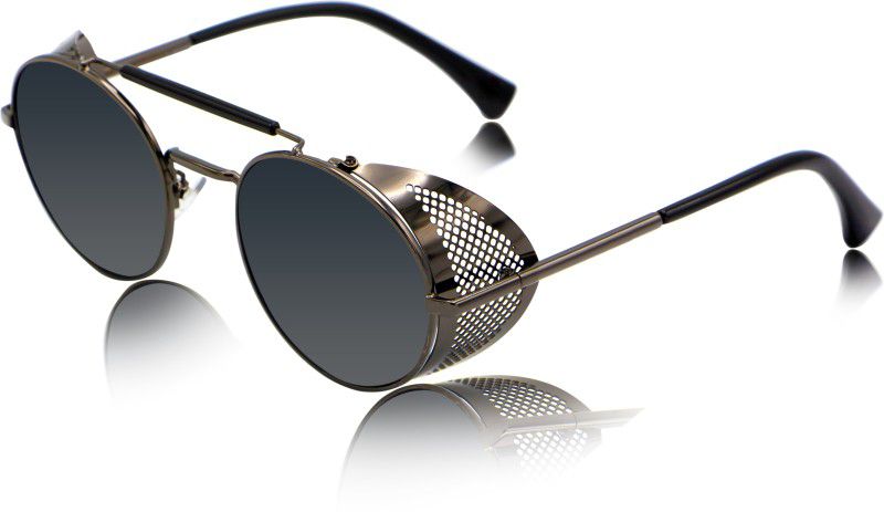 UV Protection Round Sunglasses (58)  (For Men & Women, Black, Brown)