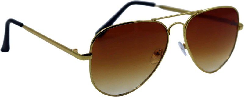 Riding Glasses, UV Protection Aviator Sunglasses (Free Size)  (For Men & Women, Brown)