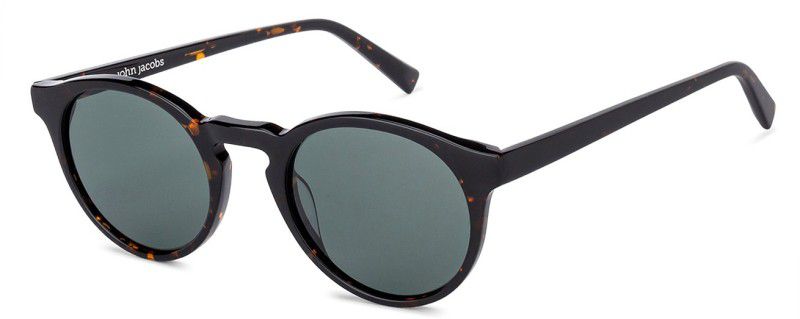 Polarized, UV Protection Round Sunglasses (50)  (For Men & Women, Green)