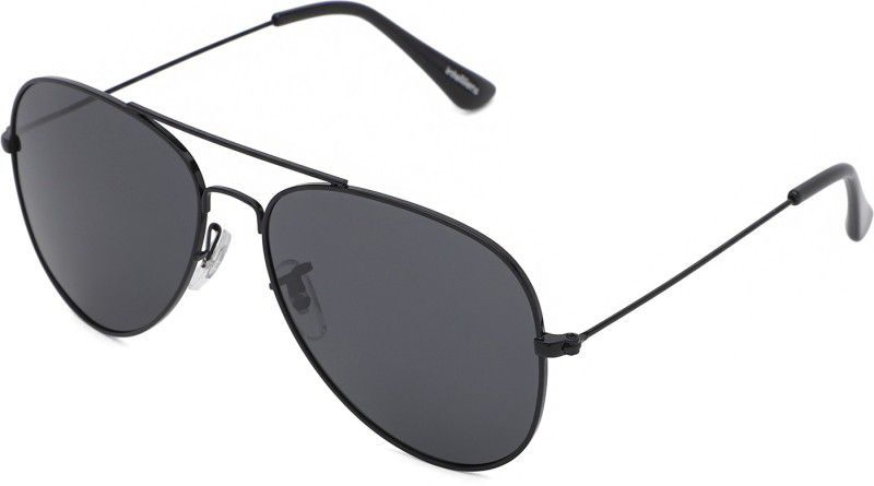 UV Protection, Polarized Aviator Sunglasses (Free Size)  (For Men & Women, Black)
