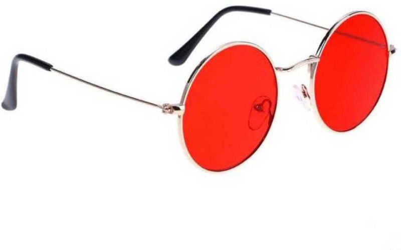 UV Protection Round Sunglasses (55)  (For Men & Women, Red)