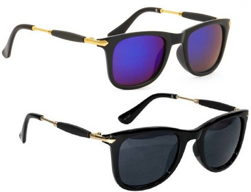 UV Protection Wayfarer, Over-sized Sunglasses (Free Size)  (For Men & Women, Multicolor)