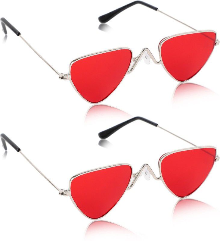 UV Protection, Riding Glasses Cat-eye Sunglasses (Free Size)  (For Men & Women, Red)