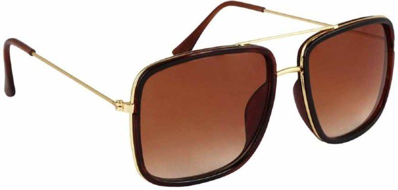 Polarized, Gradient, Mirrored, UV Protection Aviator Sunglasses (Free Size)  (For Men & Women, Brown)